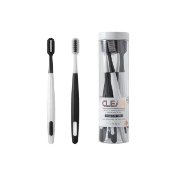 XIAONIULIXIANJI Soft Bristle Premium Toothbrush Wholesale Factory Bulk Pack 6 Pcs Square Hole Black White Family Set