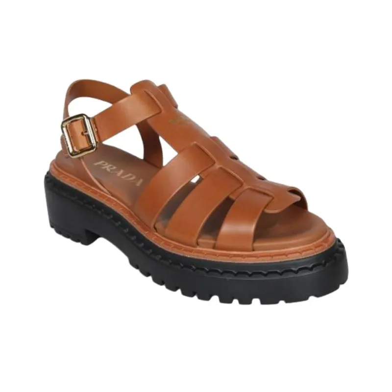 PRADA Roman Sandals Women's Brown-2