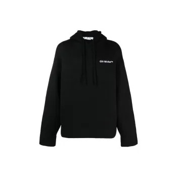 OFF WHITE Logo Printed Knitted Hoodie
