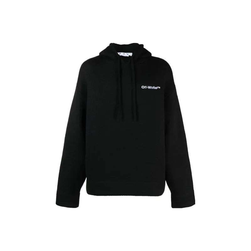 OFF WHITE Logo Printed Knitted Hoodie-0