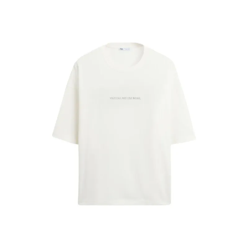 ZARA T Shirt Men's Frosted White-0