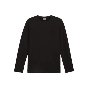 PUMA ESS ELEVATED Waffle Long Sleeve T Shirt Men's Black