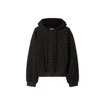 OFF WHITE All Over Patterned Drawstring Hoodie