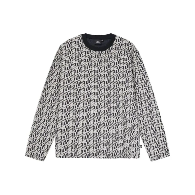Stussy Letter Stripe Long Sleeve Crew Top-5