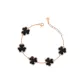 Romantic Trefoil Bracelet[Black Agate]