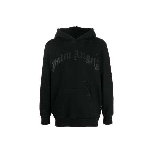 PALM ANGELS Gd Glittered Logo Hoodie