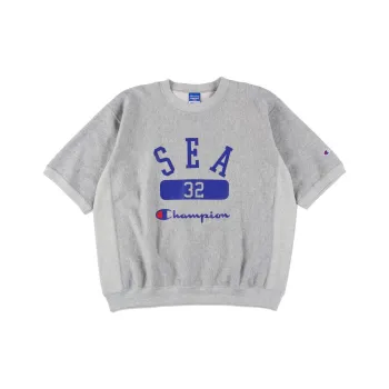 Wind And Sea X Champion WIND AND SEA Co-branded Edition T-Shirts Unisex Oxford Gray