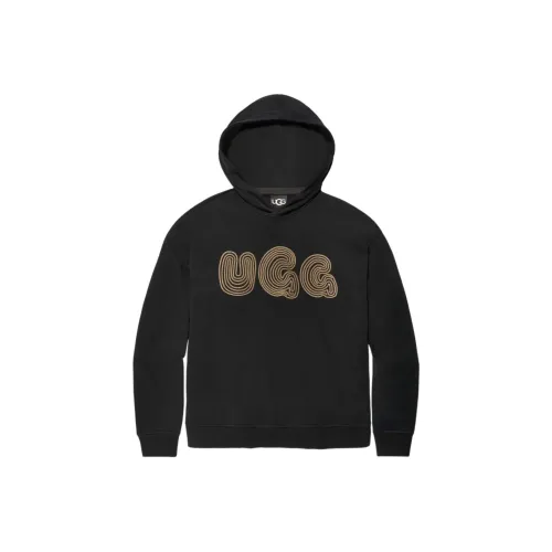 UGG Bubble Logo Hoodie Sweatshirt Unisex Black
