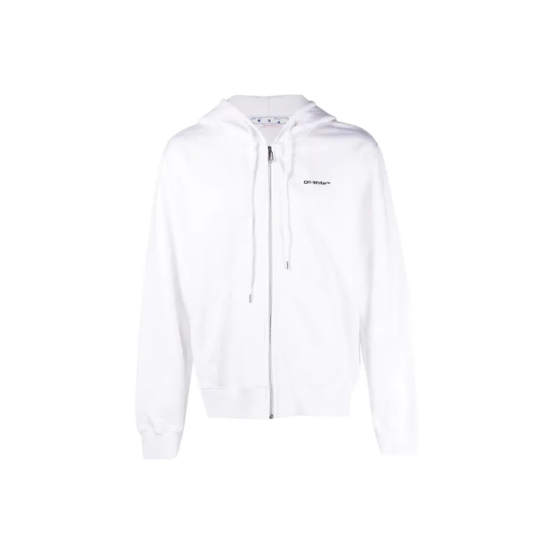 OFF WHITE Wave Outl Diagonal Slim Zip Hoodie-0