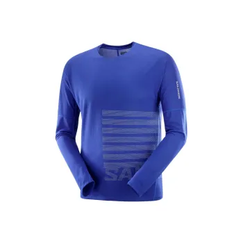 SALOMON SENSE AEROGRAPHIC T-Shirt Men's Blue/Dark Gray