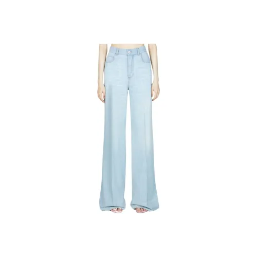 Bottega Veneta Logo Patch Wide Leg Jeans