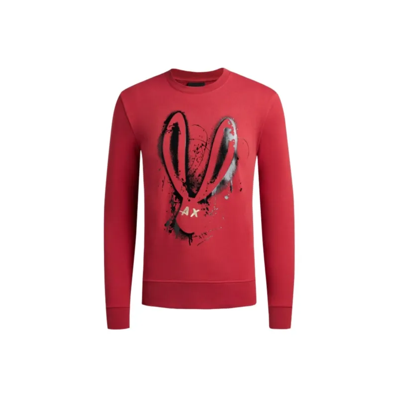 ARMANI EXCHANGE Year Of The Rabbit Sweatshirts Men Red-0