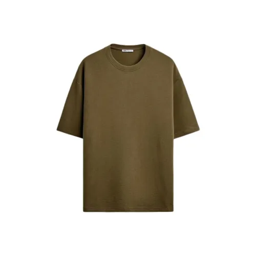 ZARA T Shirts Men Olive Green