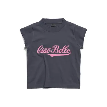 Balenciaga Ciao Bello Shrunk T-shirt In Black