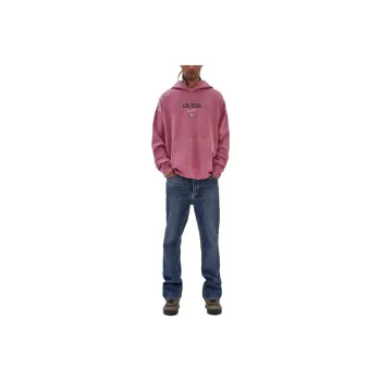 GUESS Originals Baker Logo Hoodie Sweatshirt Men's Pink