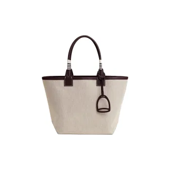 HERMES Steeple H Fabric With Swift Calfskin Handbag Regular Women's Light Umber/Beige/Saddle Red