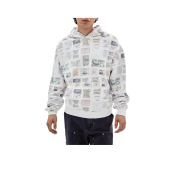 GUESS Originals Eco Stamp Hoodie Sweatshirt Men's White