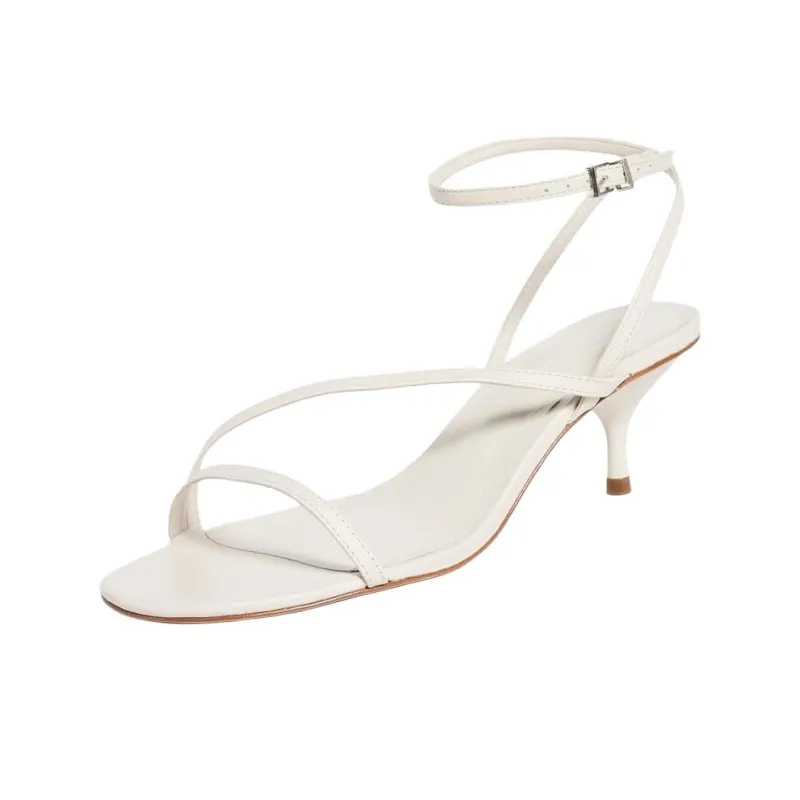 Schutz Helene One Strap Sandals 6cm Women's White-2