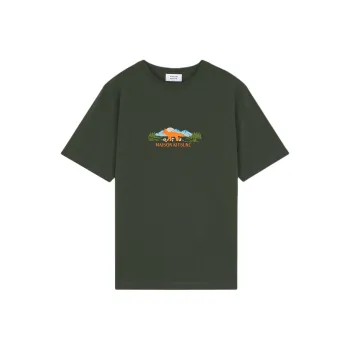 Maison Kitsune Outdoor Profile Fox Embroidered Crewneck T Shirt