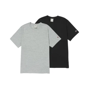 Champion T Shirts Unisex 2 Pack Gray+Black