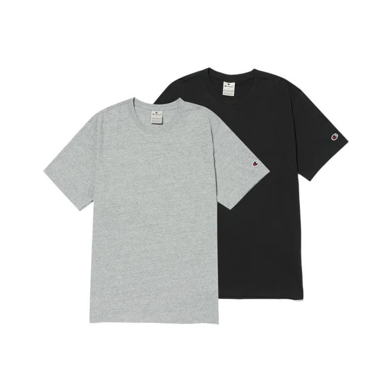 Champion T Shirts Unisex 2 Pack Gray+Black-0