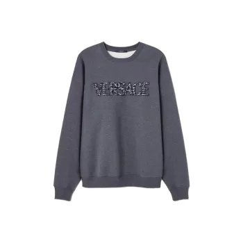 VERSACE Logo Embellished Crewneck Sweatshirt
