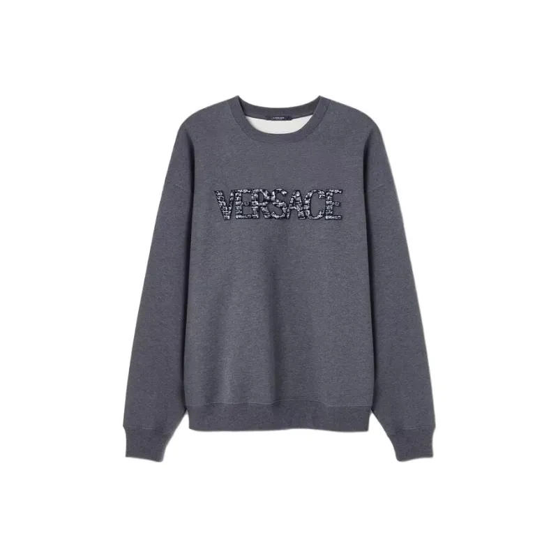 VERSACE Logo Embellished Crewneck Sweatshirt-0