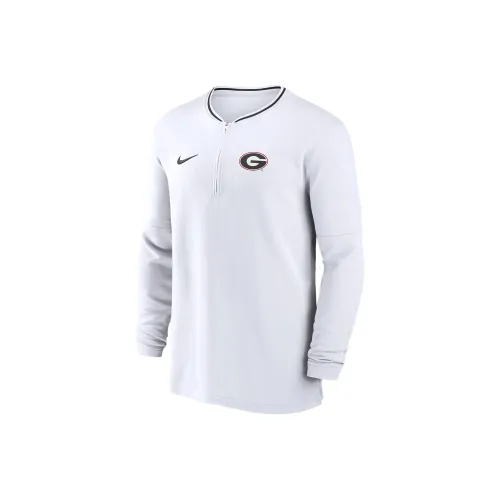 nike force Georgia Bulldogs Sideline Coach Men's nike force Dri FIT College 1/2 Zip Long Sleeve Top