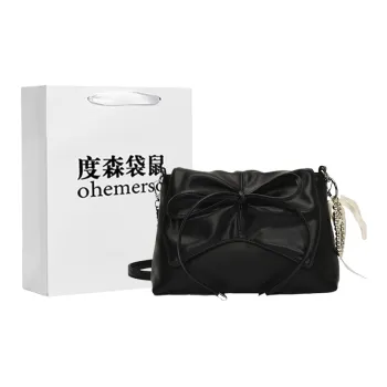 Dusen Kangaroo PU Shoulder Bag Regular Women's Neon Pink/Neon White/Silver/Black