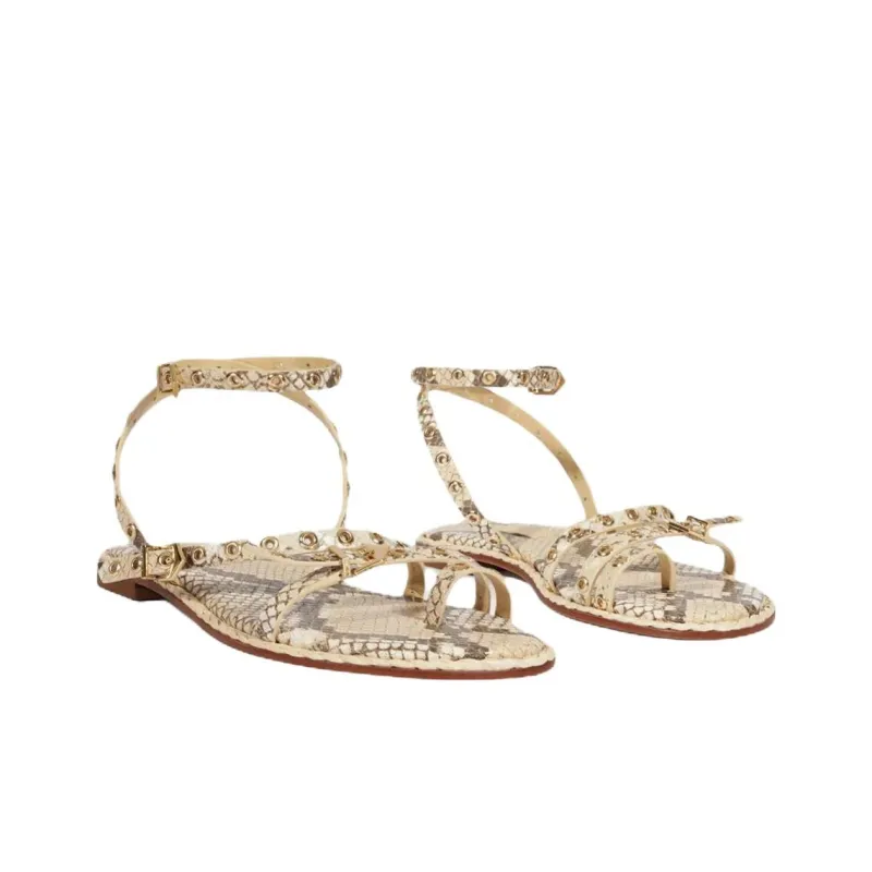 Schutz Annete One Strap Sandals Women's Beige-2