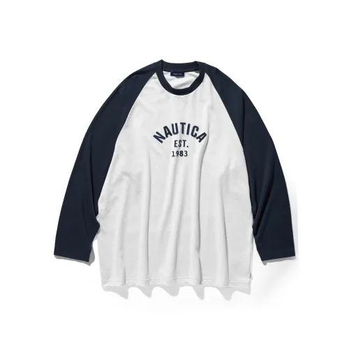 Nautica White Sail Long Sleeved T Shirts Unisex