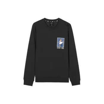 Skechers Crew Neck Fitted Long Sleeved Sweatshirt Unisex Carbon Black