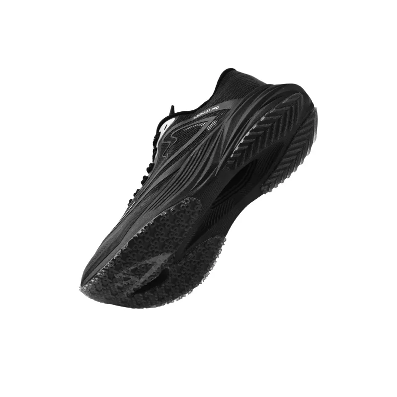Sonic Cat Cushioning Breathable Thermal Coverage Low Top Full Length Carbon Plate Running Shoes Unisex Warrior Black-12