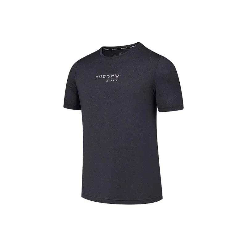 QIAODAN Sports Life Collection T Shirt Men Ink Cloud Blue With Gray Flowers-0
