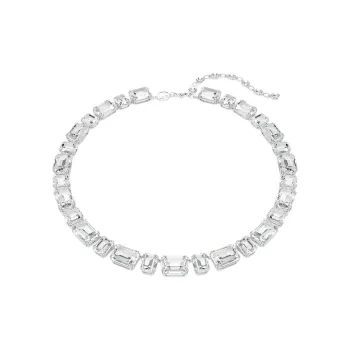 Swarovski Crystal, Rhodium Plated Necklaces Unisex White