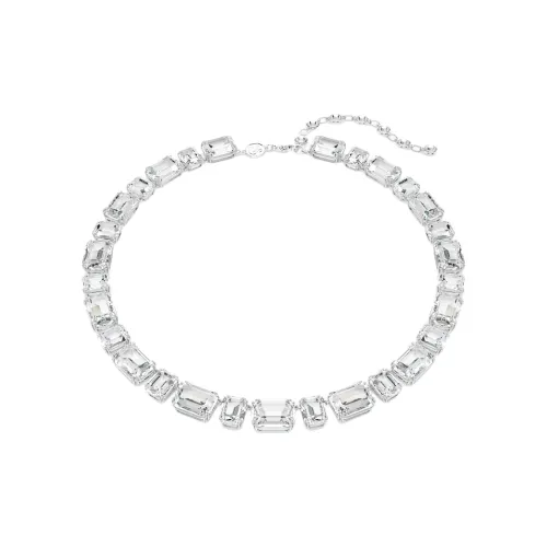 Swarovski Crystal, Rhodium Plated Necklaces Unisex White