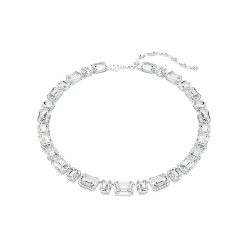 Swarovski Crystal, Rhodium Plated Necklaces Unisex White-0