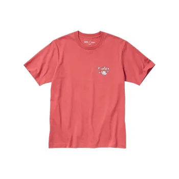 UNIQLO T-Shirts Unisex Rose Red