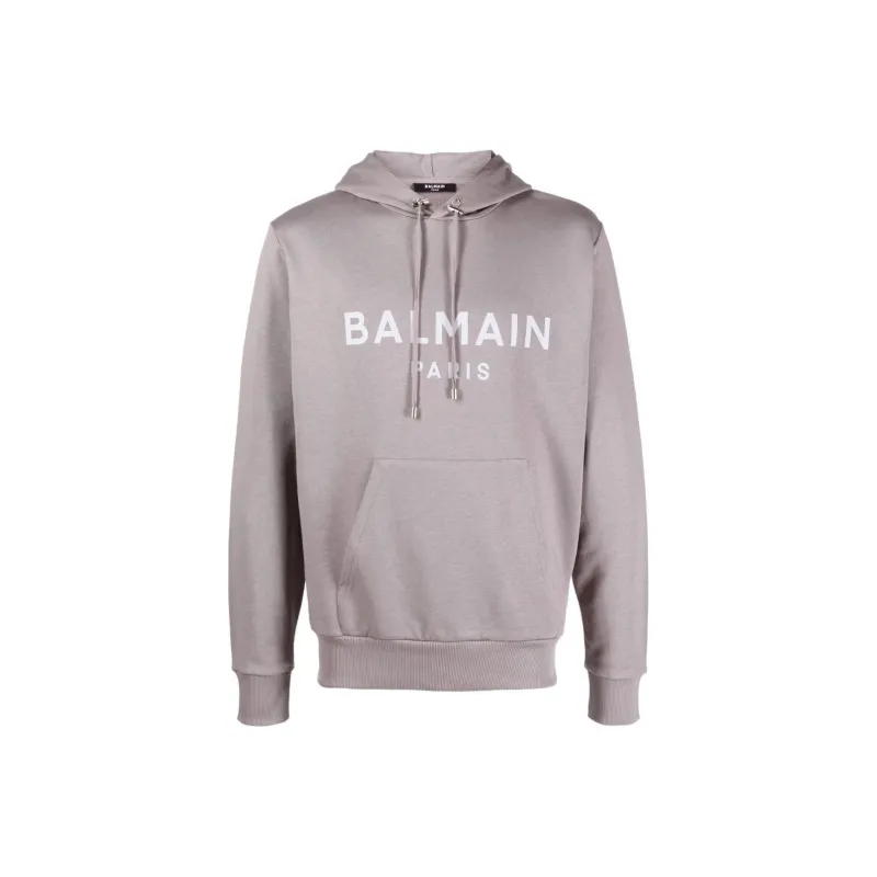 BALMAIN Logo Printed Drawstring Hoodie-0