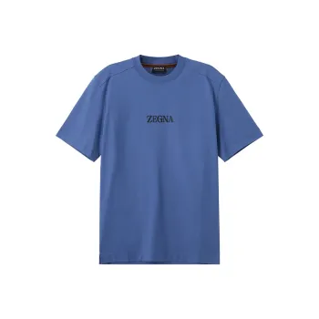 Ermenegildo Zegna Logo Detailed Crewneck T Shirt