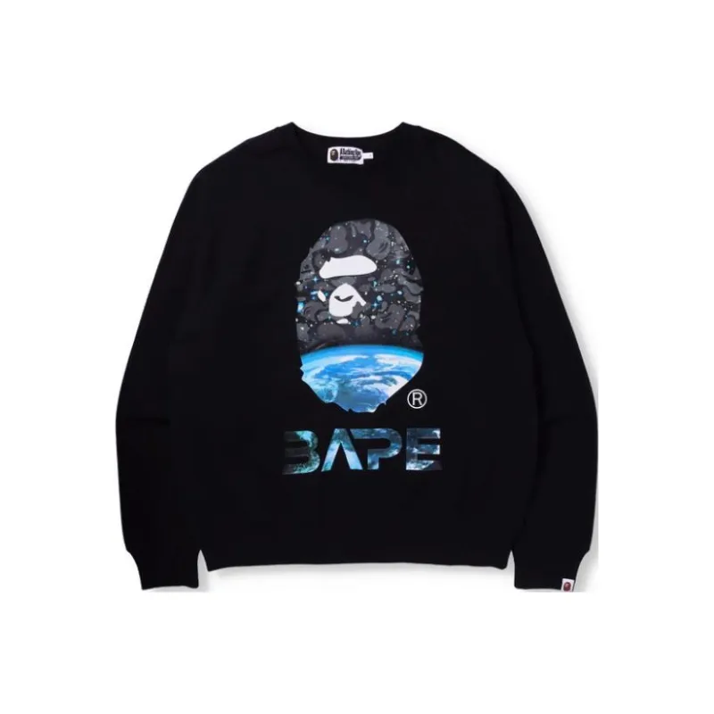 Bape Space Camo Ape Head Loose Fit Crewneck-0