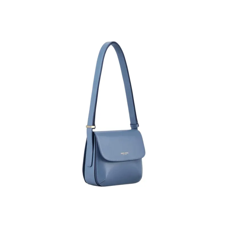 AMANI La Prima Cow Leather Shoulder Bag Large Size Women's Light Blue-1