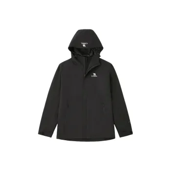 CAMEL Waterproof And Windproof Windbreaker Jacket Unisex Phantom Black