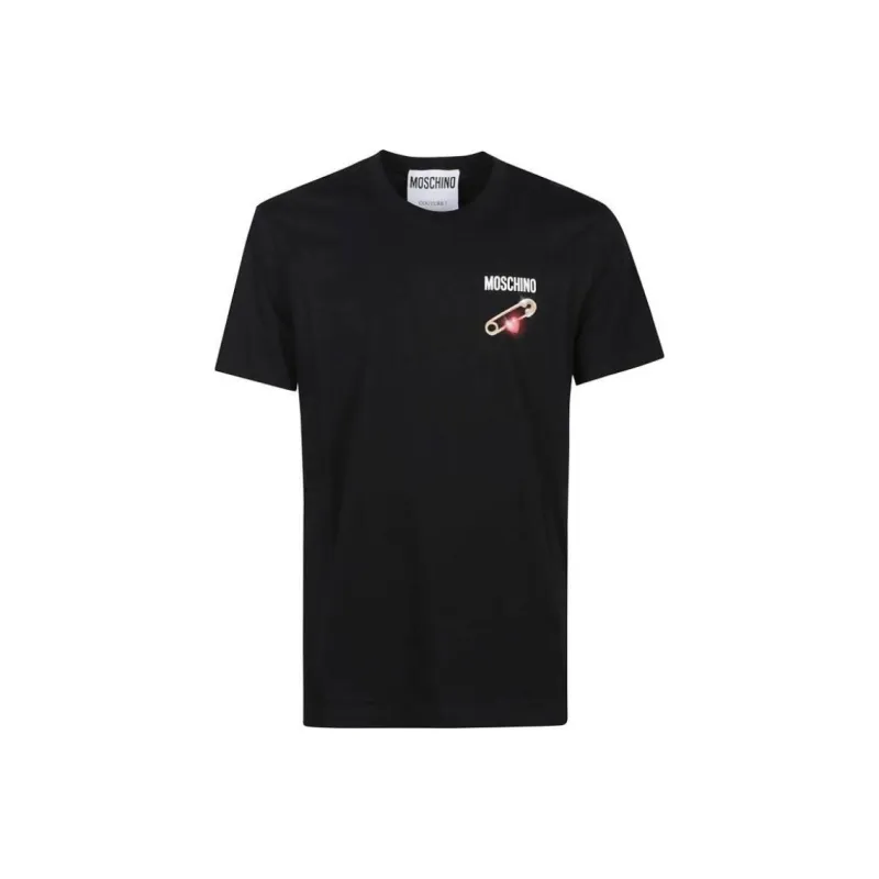 MOSCHINO Heart Safety Pin Crewneck T Shirt-0
