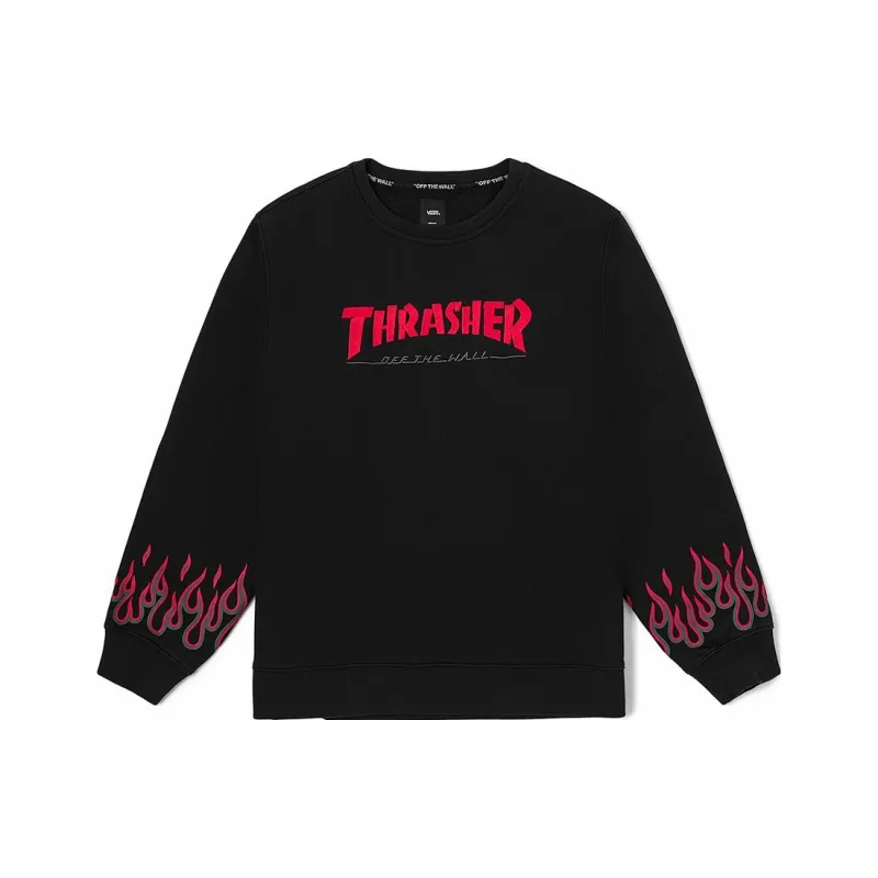 Vans x THRASHER FLAME THRASHER Sweatshirt Unisex Black-0