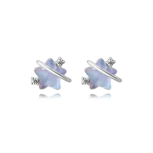 Muyan S999 Fine Silver Stud Earrings Women's