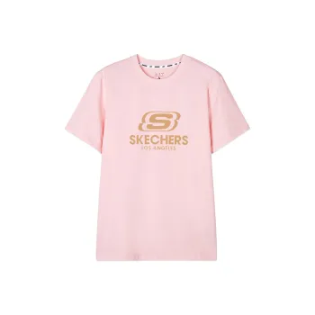 Skechers T-Shirt Unisex White Lime Pink