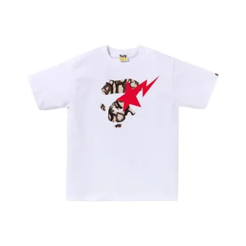 A BATHING APE Trial Camo Ape Face Sta Tee