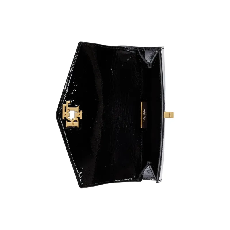LAUREN RALPH LAUREN Natural Leather One Shoulder Handbag Trumpets Women's Black-3