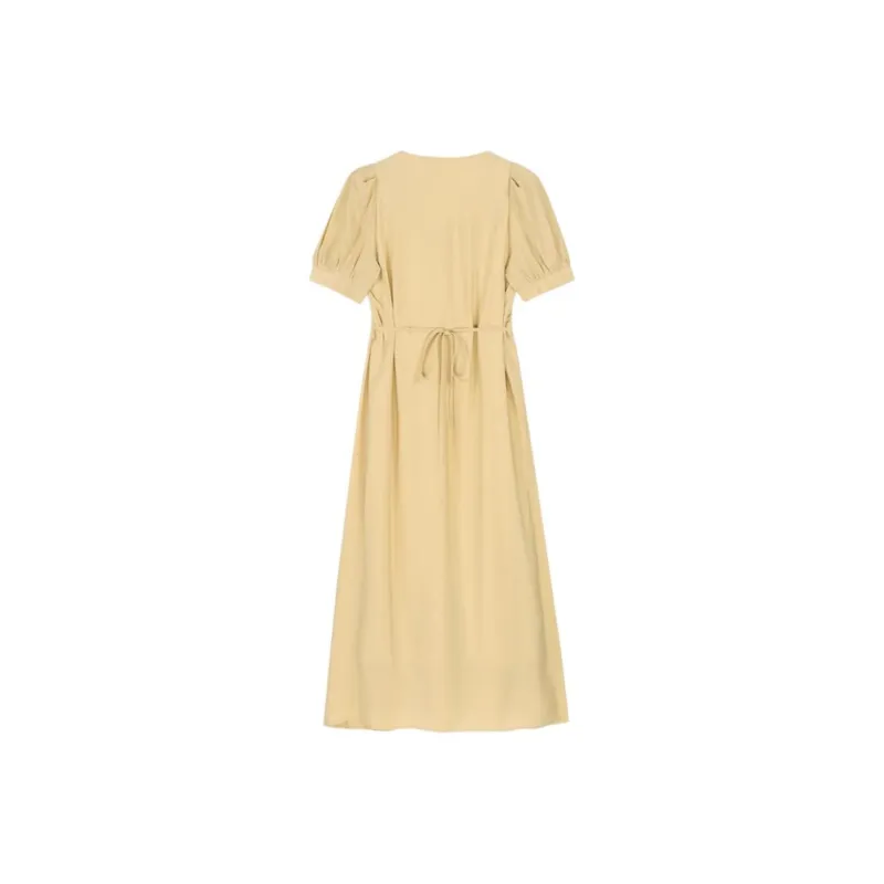 CIVICERA Short Sleeved Dress Women's Khaki-1